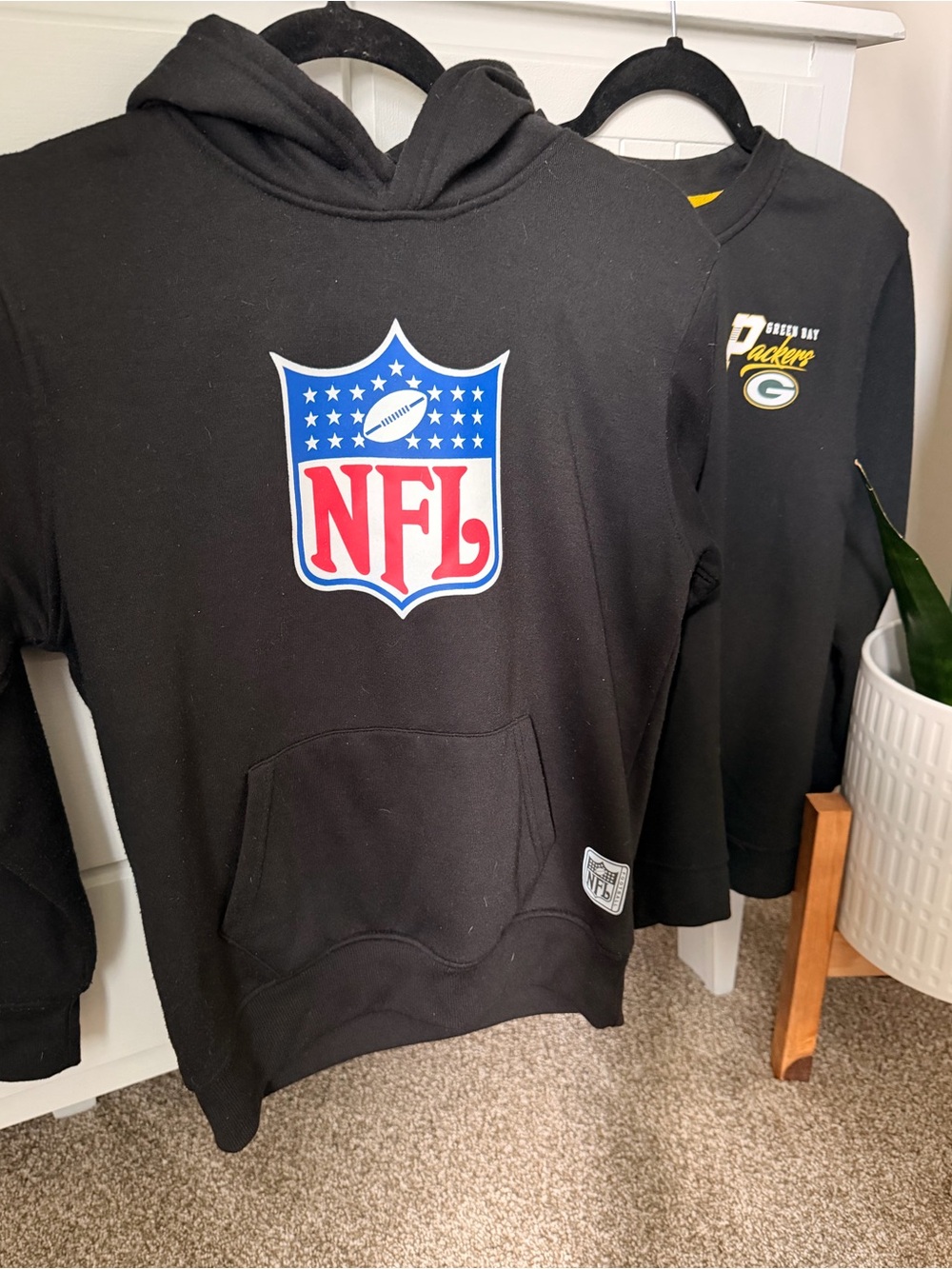 NFL and Packers Black Pullover Hoodie